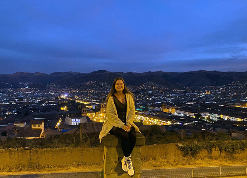 Katie Galyon in Peru, evening city view