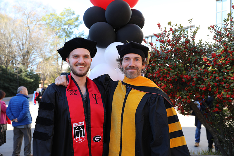 Michael Harvey and Richard Slater at the University of Georgia Fall Graduate Commencement, 2023