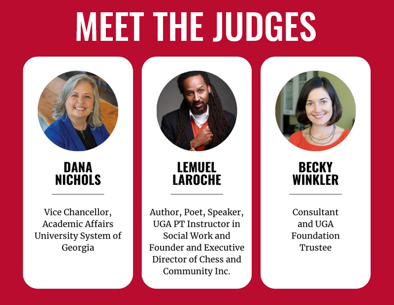 Meet the 3MT judges: Dana Nichols, Lemuel LaRoche, Becky Winkler