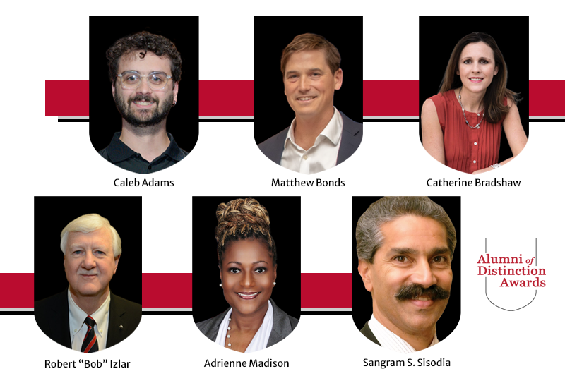 Graduate School Alumni of Distinction Awards, 2025: Caleb Adams, Matthew Bonds, Catherine Bradshaw, Robert "Bob" Izlar, Adrienne Madison, Sangram S. Sisodia