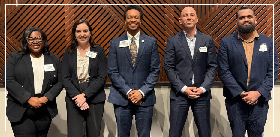 GradLEAD dinner panelists: Victoria Lightfoot, Ana Tucker Lorton, Roswell Lawrence, Jr., Jason Payton, Alex Borges