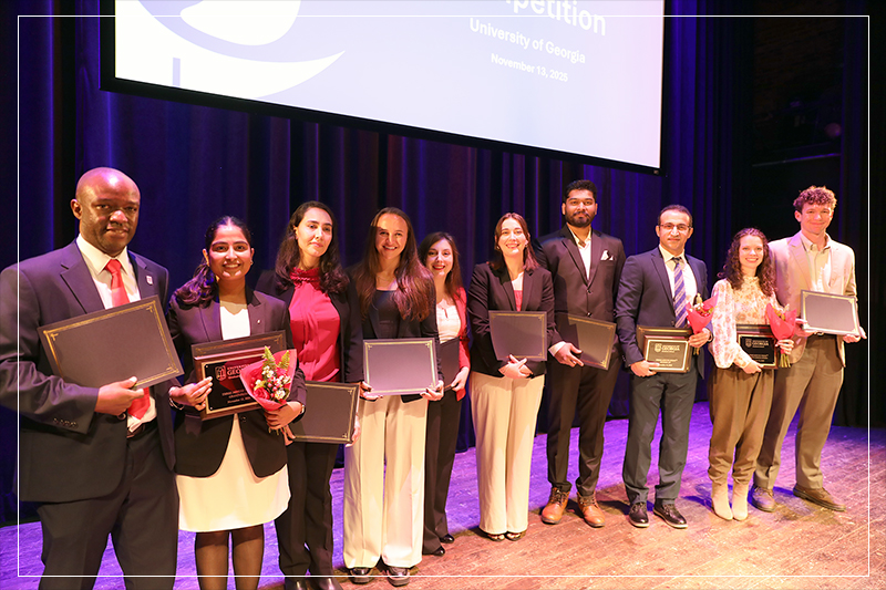 photo of the 10 finalists, 2025 UGA 3MT