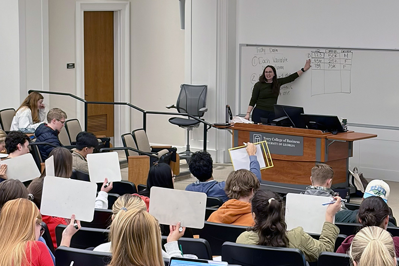 Abigail Cormier teaching a class